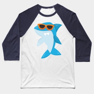 Cute Shark, Cool Shark, Shark With Sunglasses Baseball T-Shirt